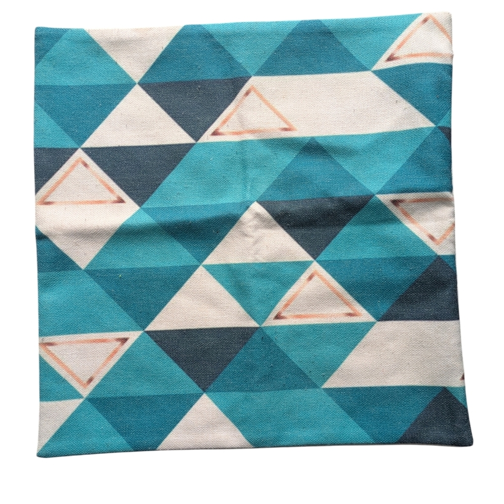 👉10/10$ Geometric Pattern Pillow Cover - Blue and White